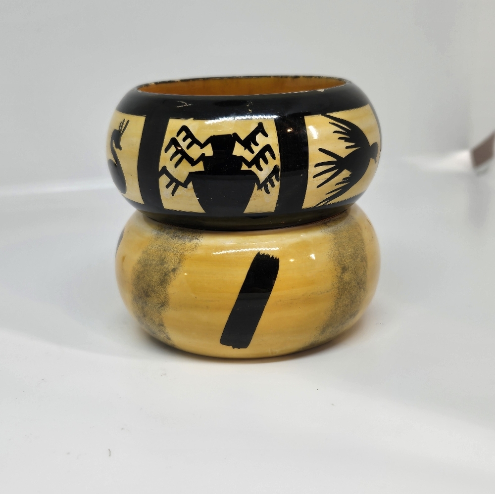 Hand Painted Wood Bangle Bracelets - image 2